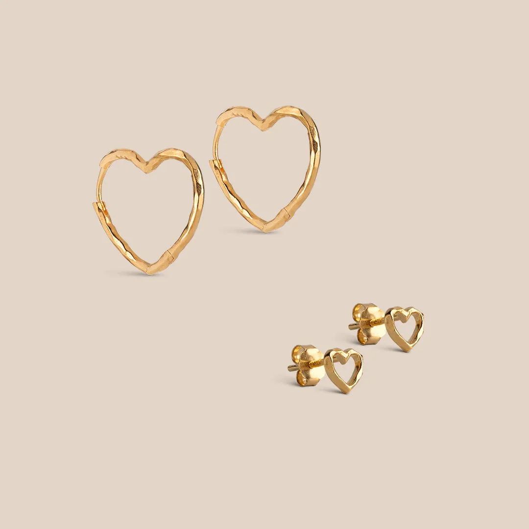 Enamel Organic Heart Duo gavesett hjerte gull