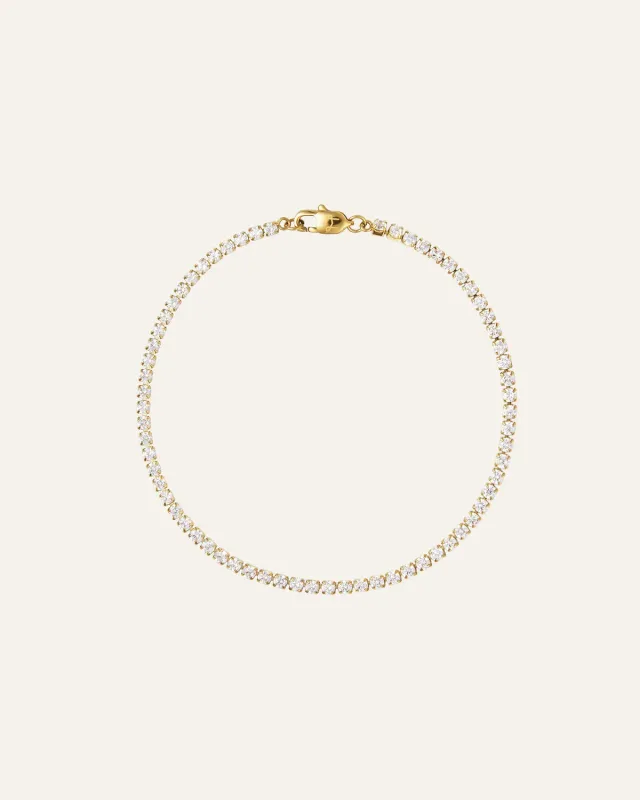 Mockberg Shiny Tennis Bracelet armbånd gull vanntett