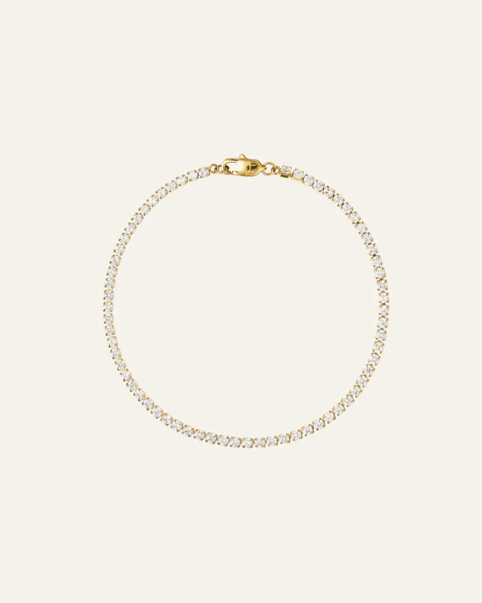 Mockberg Shiny Tennis Bracelet armbånd gull vanntett