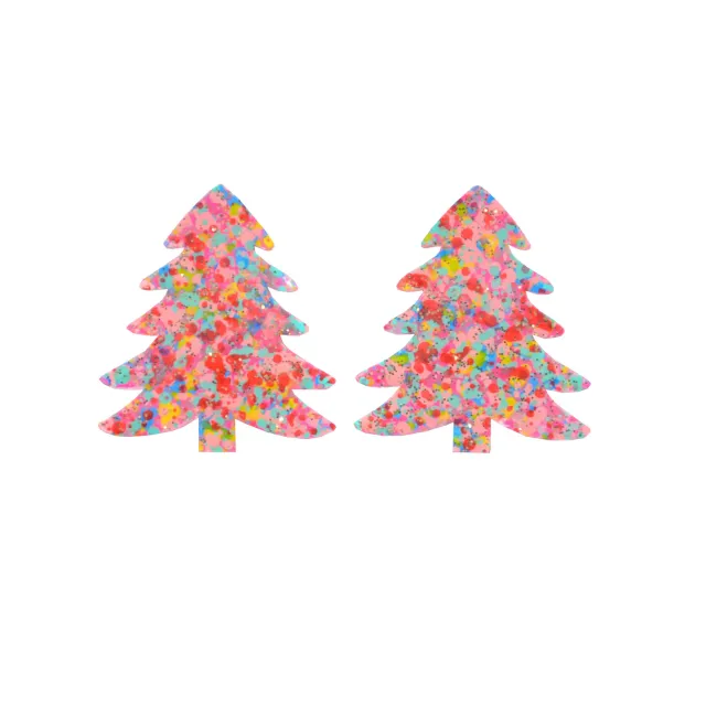 BooandBooFactory Christmas Tree studs akryl konfetti