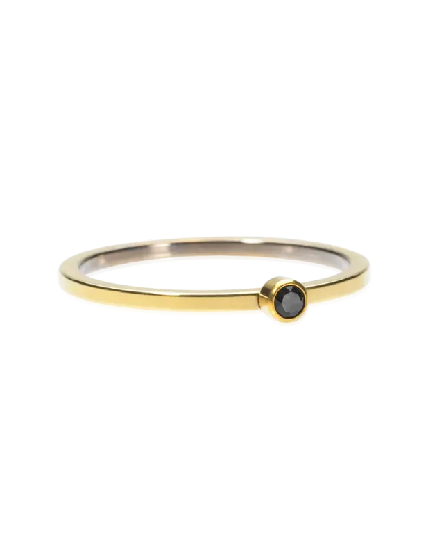 Blomdahl Bezel Tiny Ring ring gull svart 16 mm