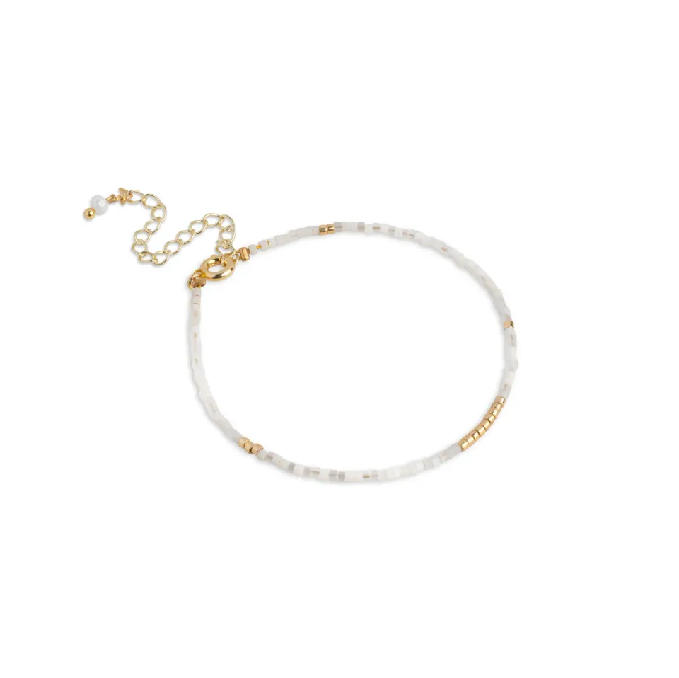 Enamel Petra Daisy armbånd 15+4 cm hvitt gull
