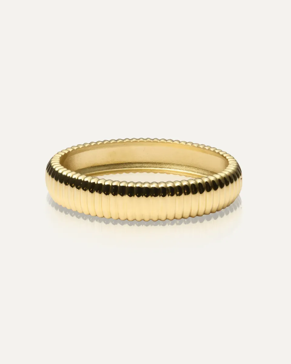 Mockberg Retro Ribbed Bangle armring gull 13 mm