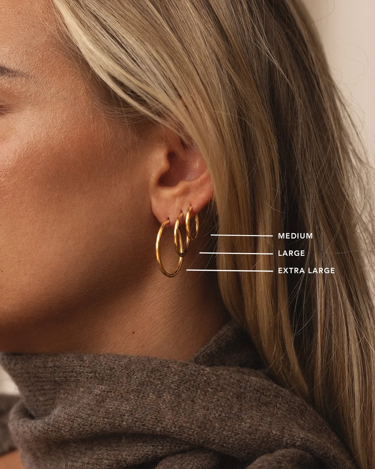 Mockberg Slim Extra Large hoops gull 26 mm
