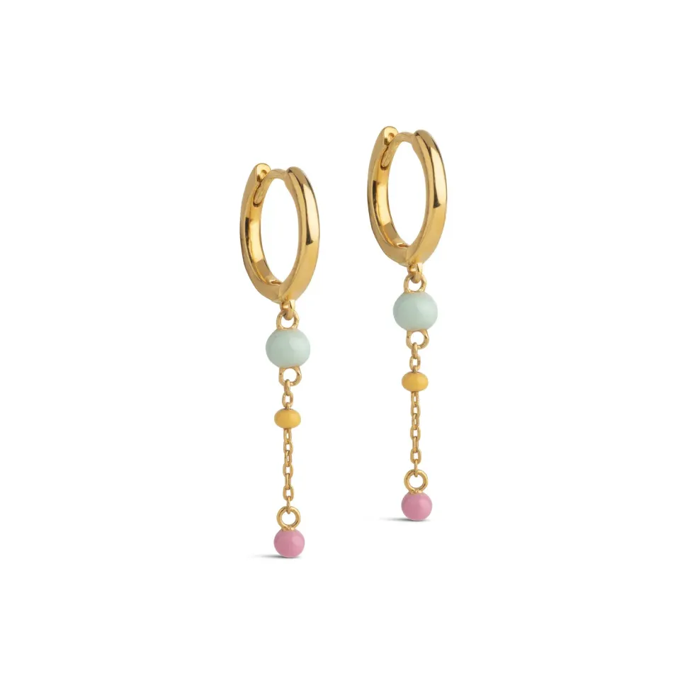 Enamel Lola Bold hoops rainbow 12x32 mm