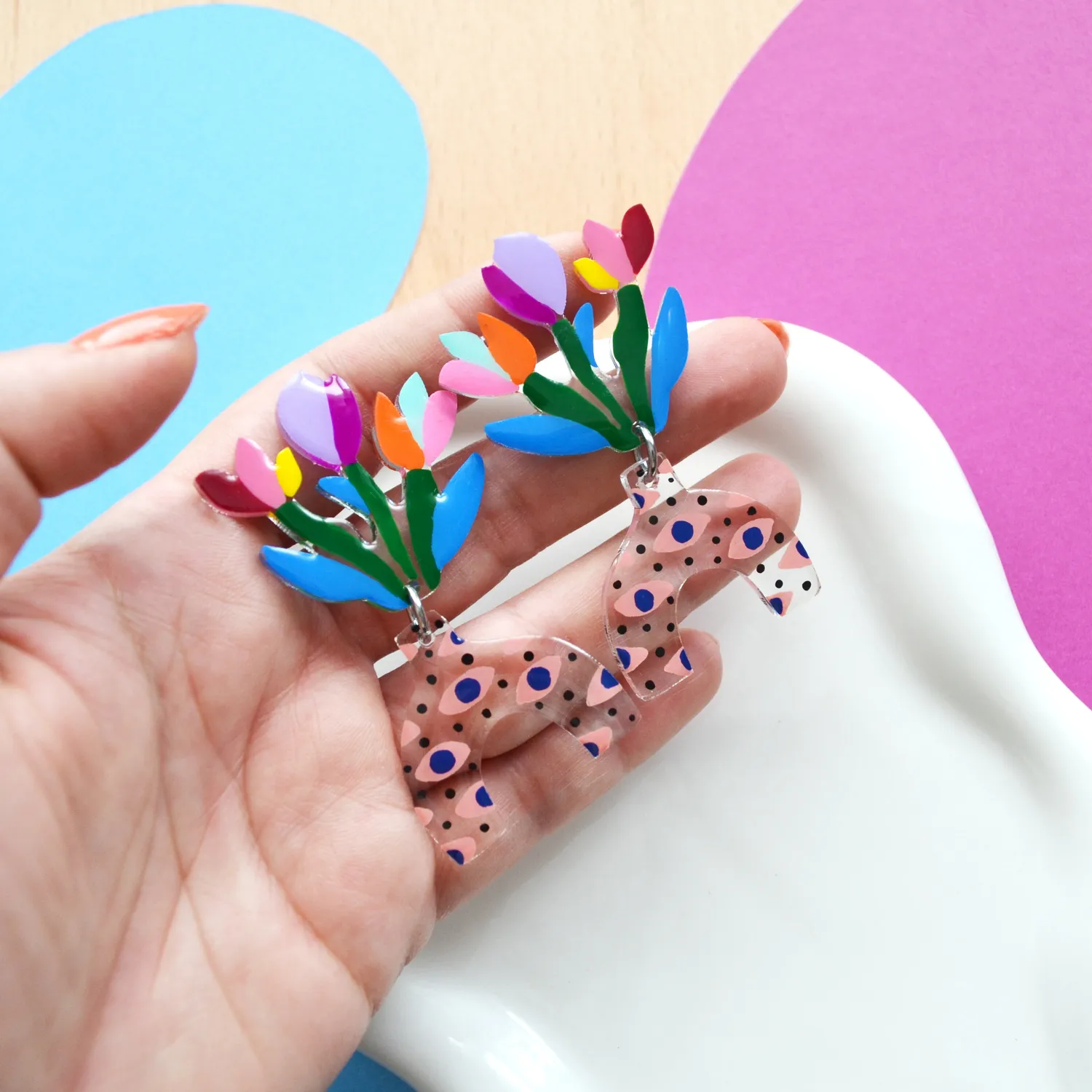 BooandBooFactory Eye Vase tulipan øredobber blomstervase