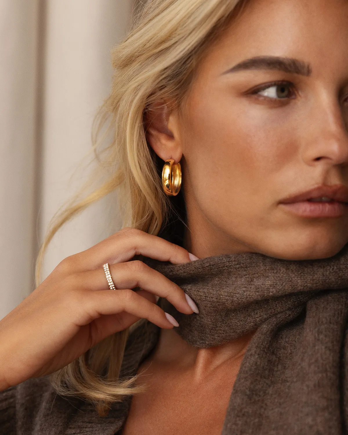 Mockberg Brave Large Hoops øreringer gull 25 mm