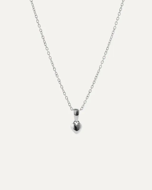 Mockberg Sweetheart Small halssmykke sølv hjerte 4mm stål
