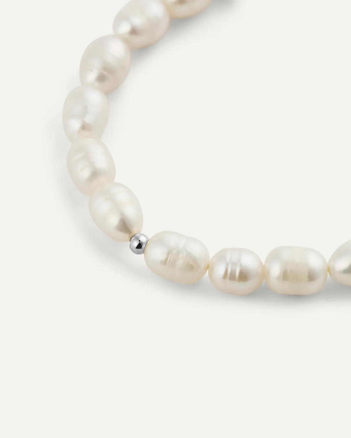 Mockberg Aura Pearl perlearmbånd Small 150 mm stål