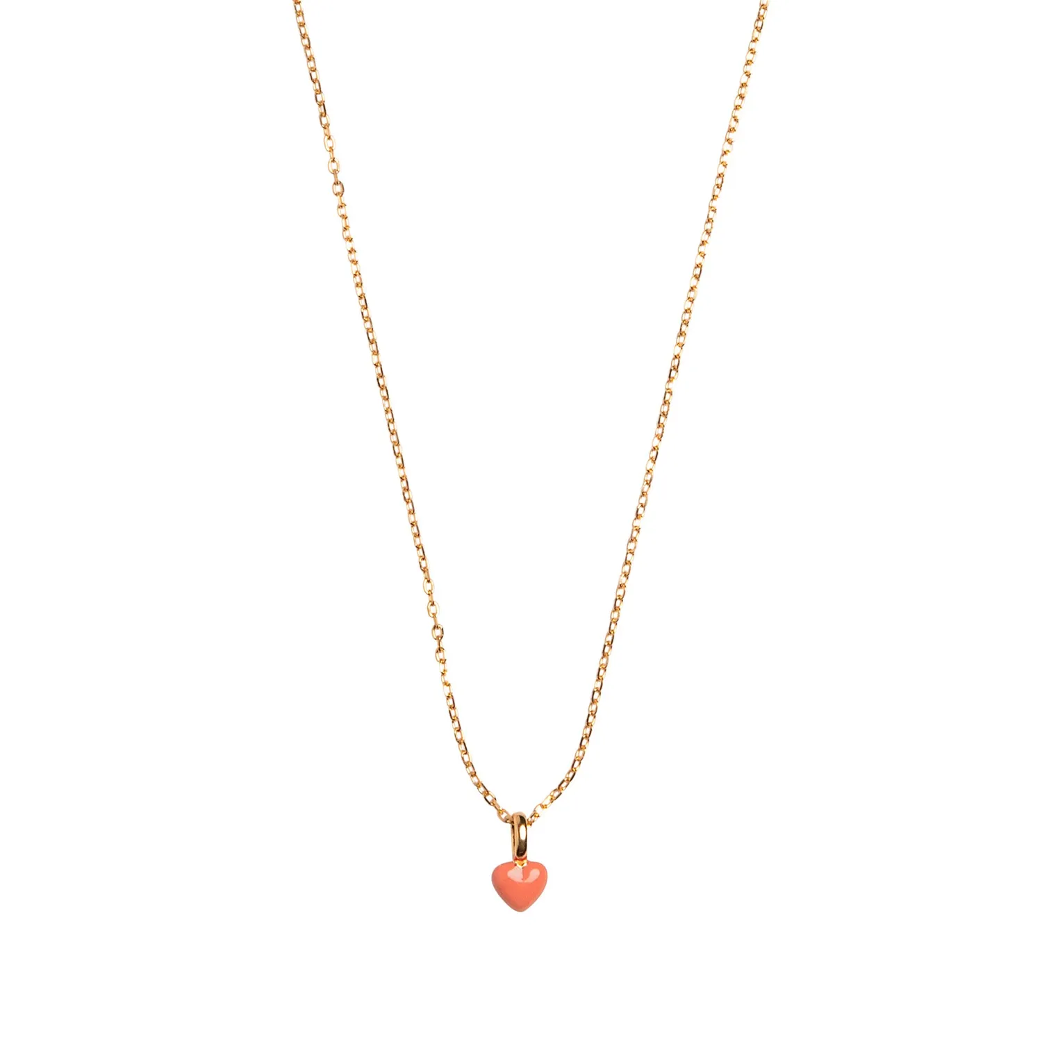 Enamel Amore halskjede 45 cm light coral gull