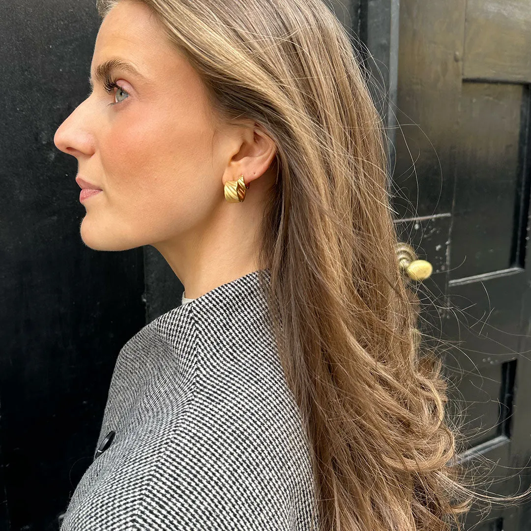 Enamel Wave Mini hoops øredobber gull 10 mm