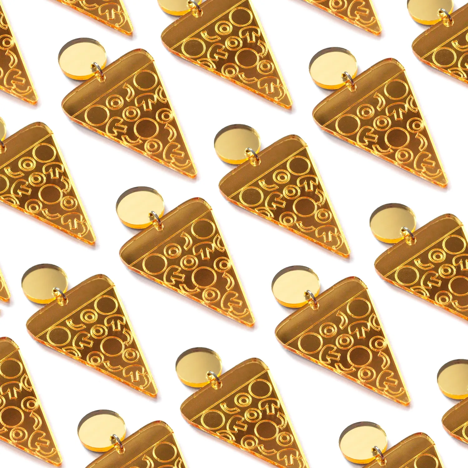 BooandBooFactory Pizza Slice gull akryl øredobber speiltopp