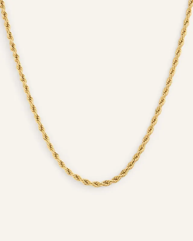 Mockberg Bold Rope Chain Necklace kjede gull 450 mm