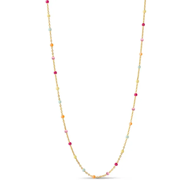 Enamel Lola halskjede Rainbow 42 cm gull