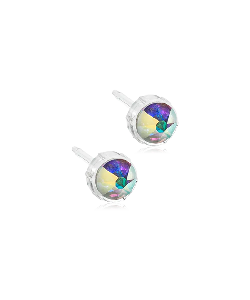 Blomdahl Bezel øredobber rainbow 4 mm nikkelrie