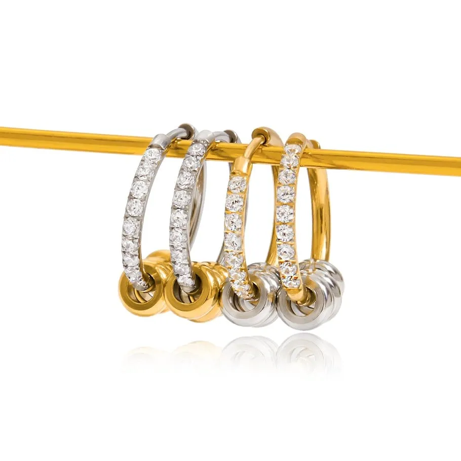 Mea Nani Love Lock Hoops creoler sølv gull stener