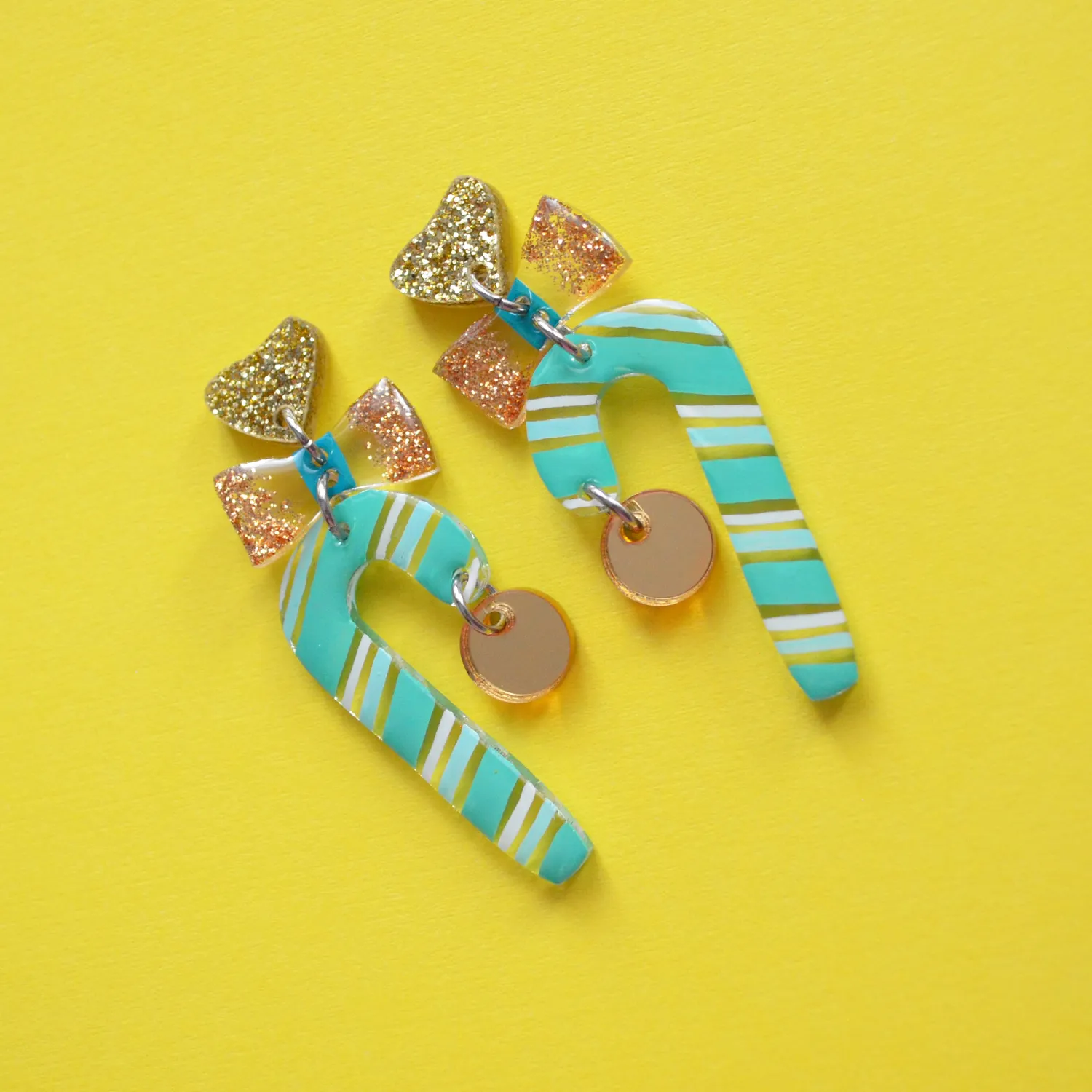 BooandBooFactory Candy Cane juløredobber mint gull