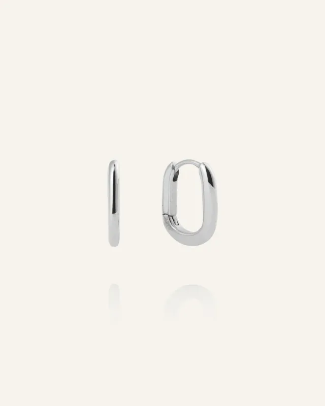 Mockberg Slim Small U-Hoops øreringer sølv 14,5 mm
