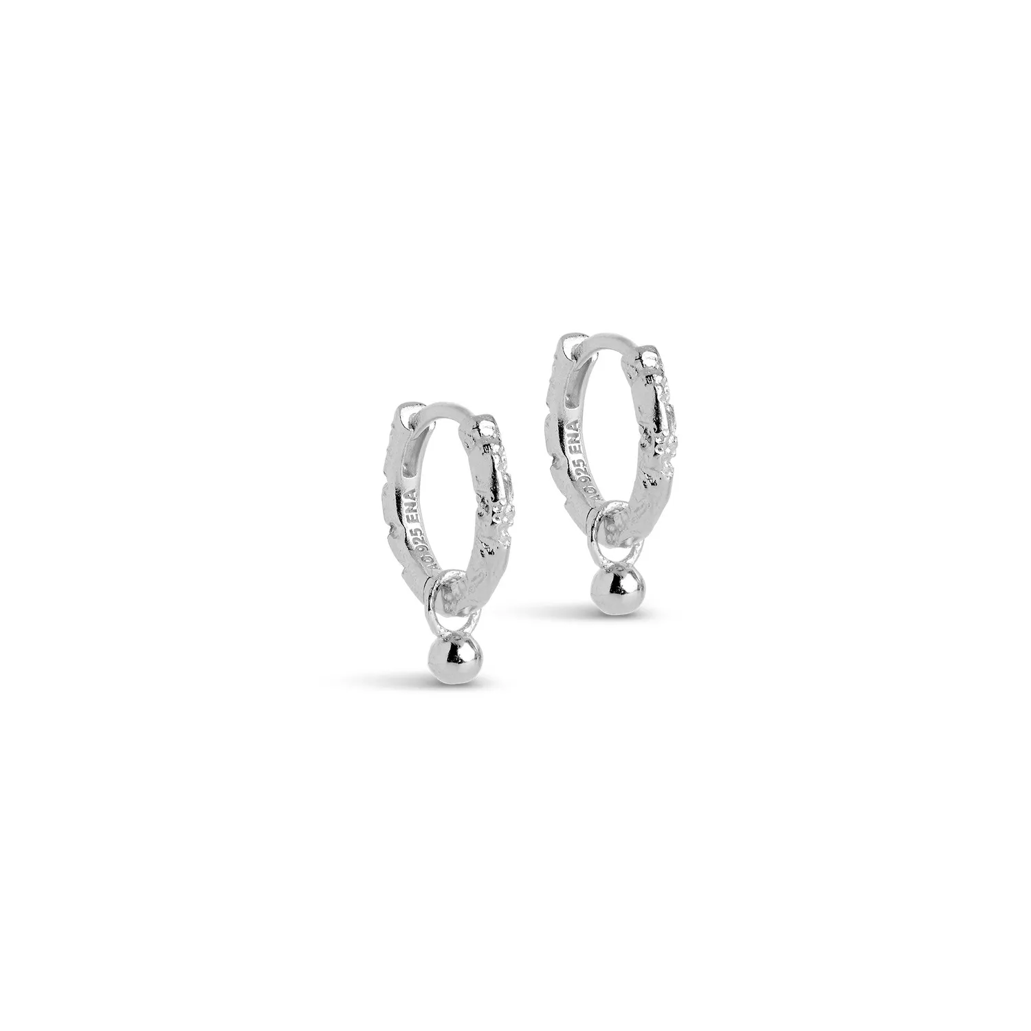 Enamel Belle hoops øredobber 13 mm sølv