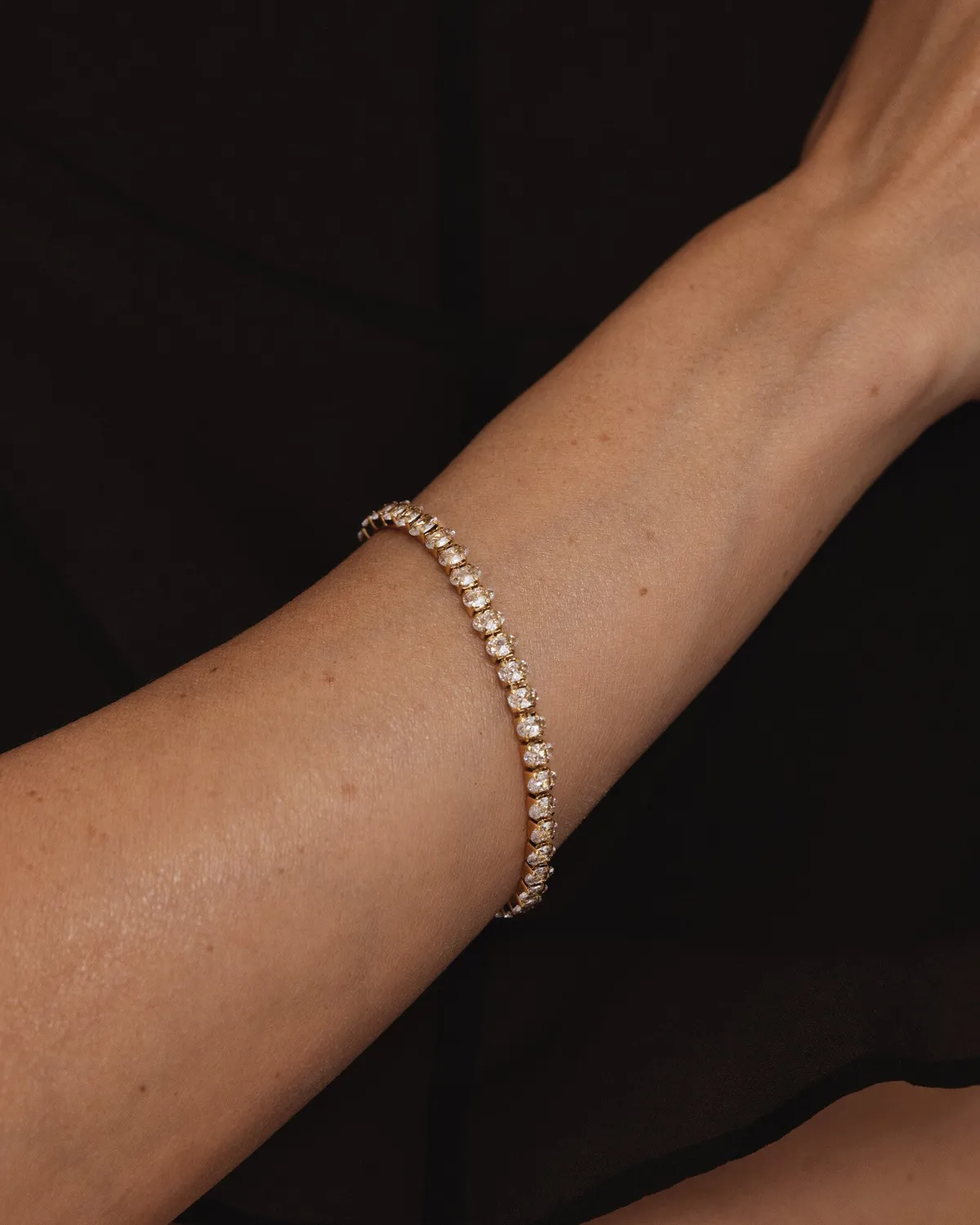 Mockberg Tennis armbånd gull cubic zirconia