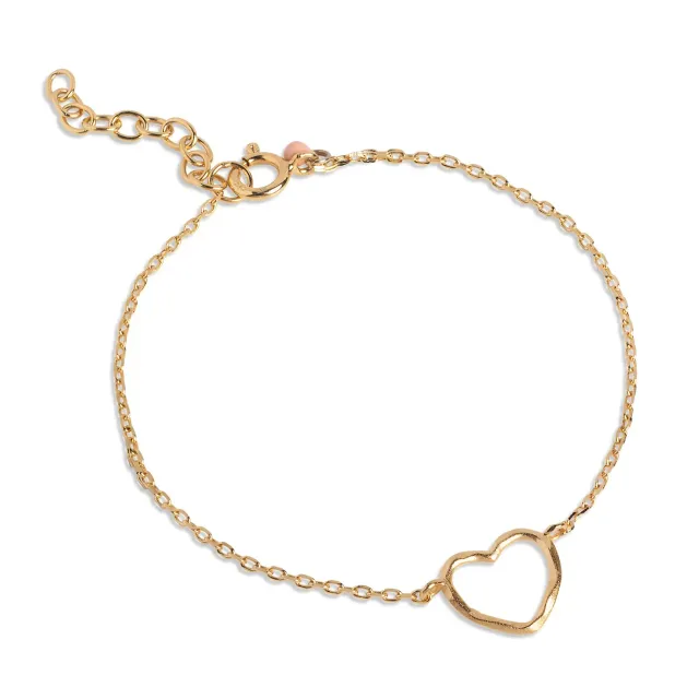 Enamel Organic Heart armbånd 15+3 cm gull