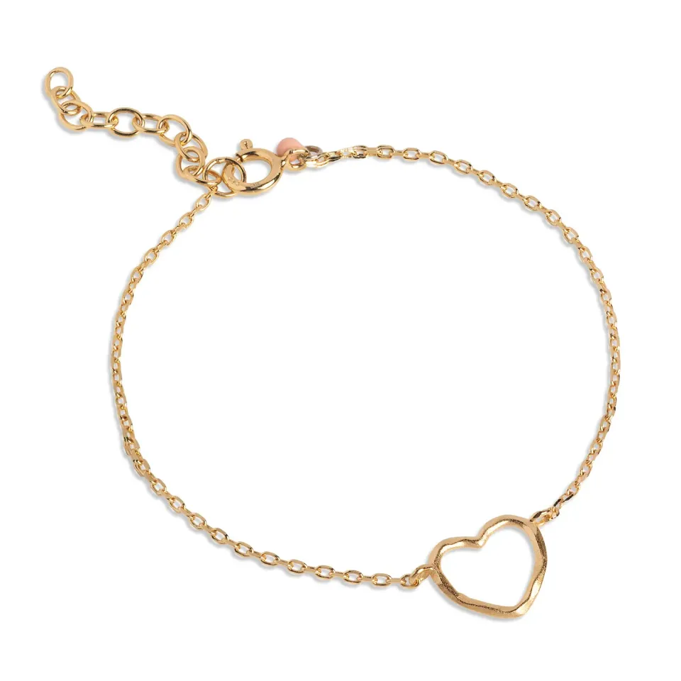 Enamel Organic Heart armbånd 15+3 cm gull