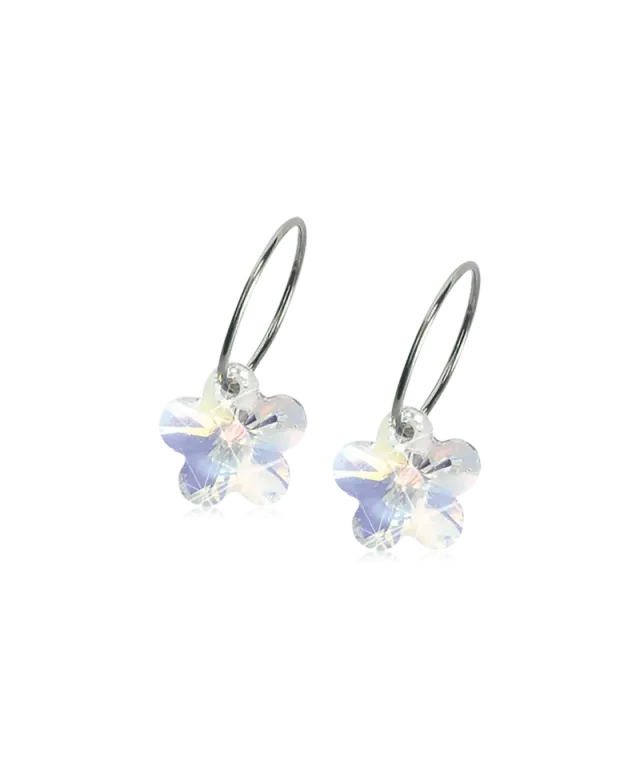 Blomdahl Ear Ring Pendant Flower øredobb titan rainbow
