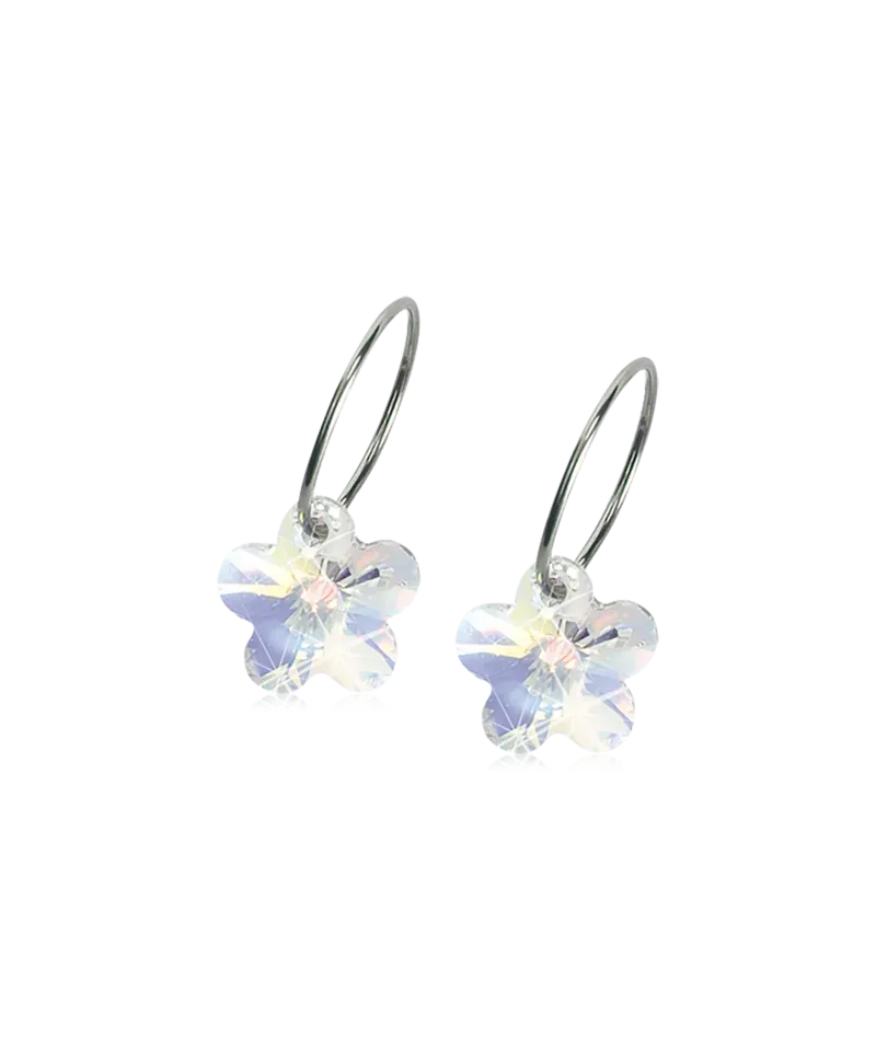 Blomdahl Ear Ring Pendant Flower øredobb titan rainbow
