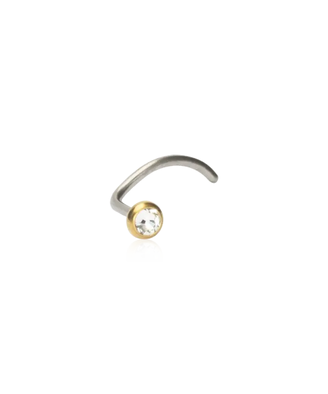 Blomdahl Bezel nesesmykke crystal 3 mm gullfarget titan