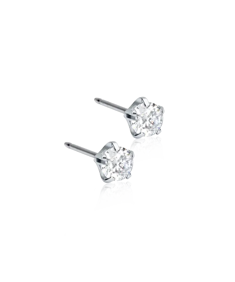 Blomdahl Tiffany Precious øredobber 5 mm sølv CZ White