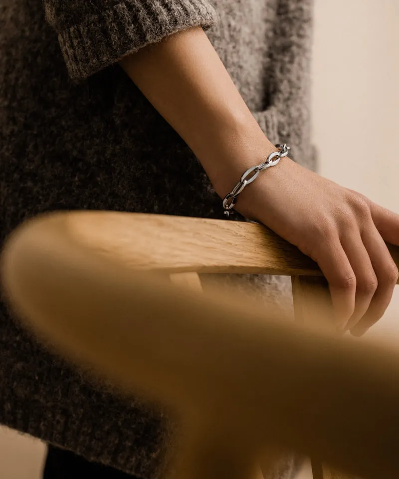 Blomdahl Grand Link armbånd sølv 19 cm hudvennlig