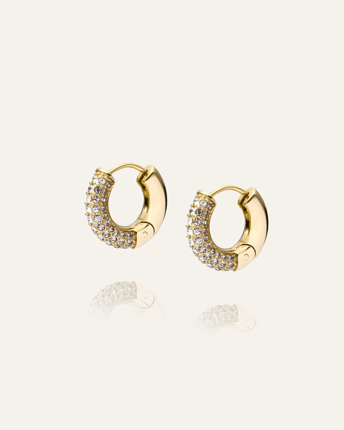Mockberg Pavé Everyday Medium Hoops øredobber gull
