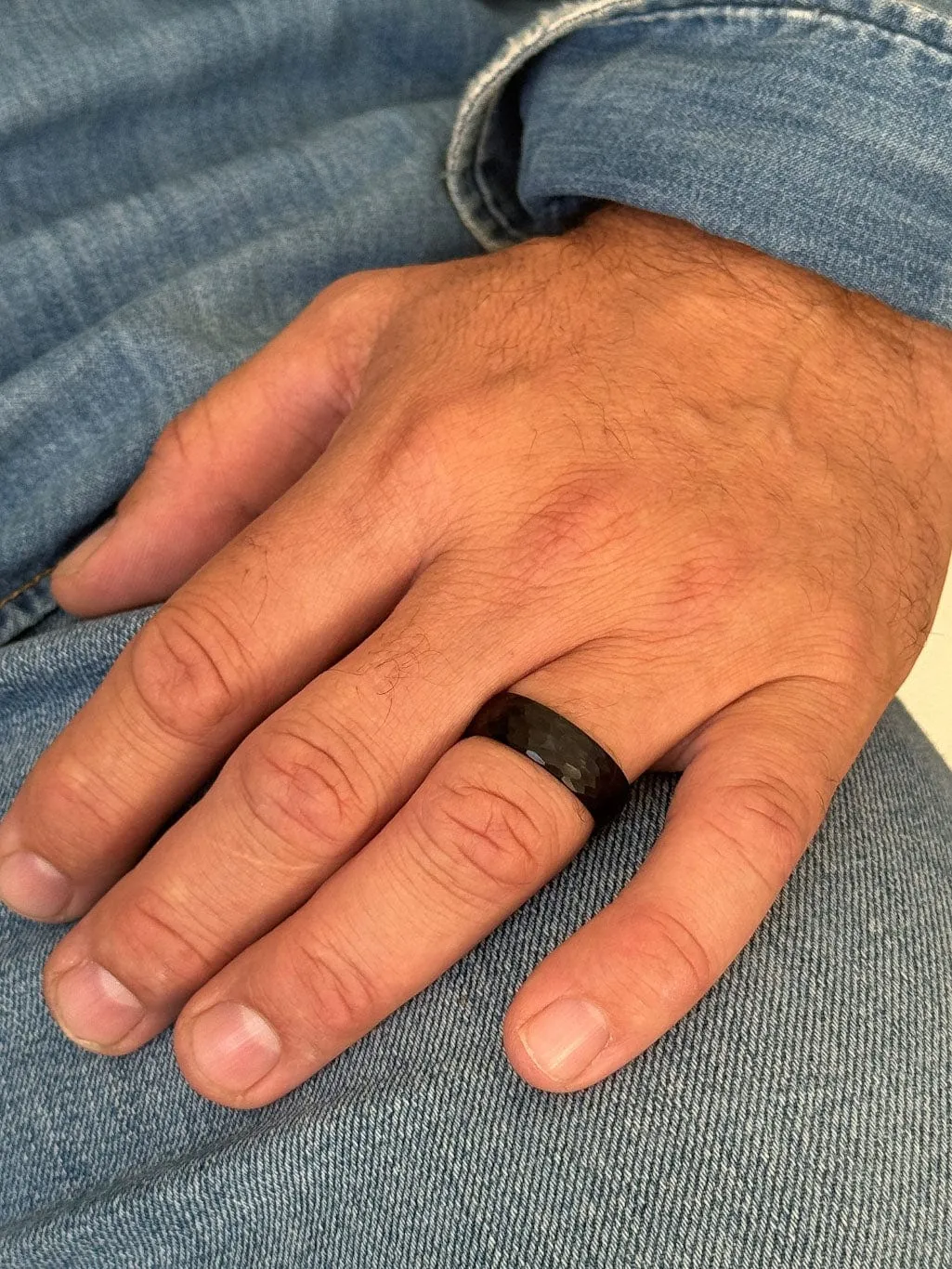 Mea Nani Jewellery svart tungsten carbide ring 8mm ripefri