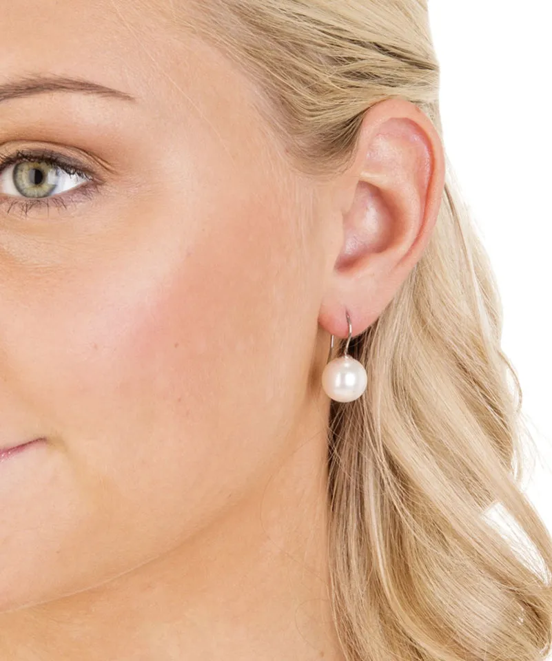 Blomdahl Pendant Pearl øredobber white 12 mm titan