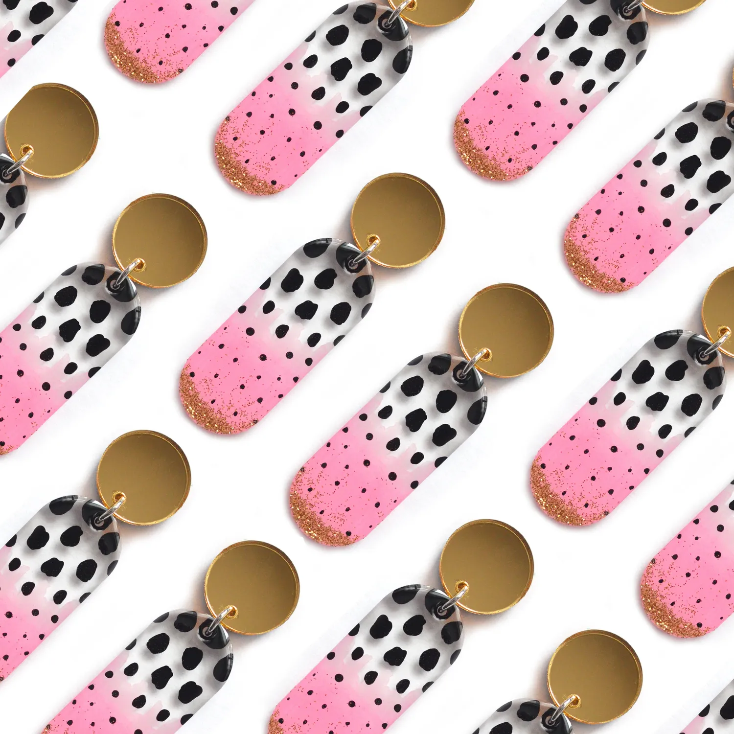 BooandBooFactory Pink Watermelon øredobber stift resin
