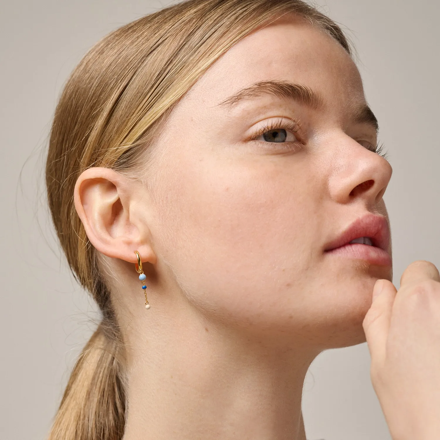 Enamel Lola Bold hoops 12 mm marine blå