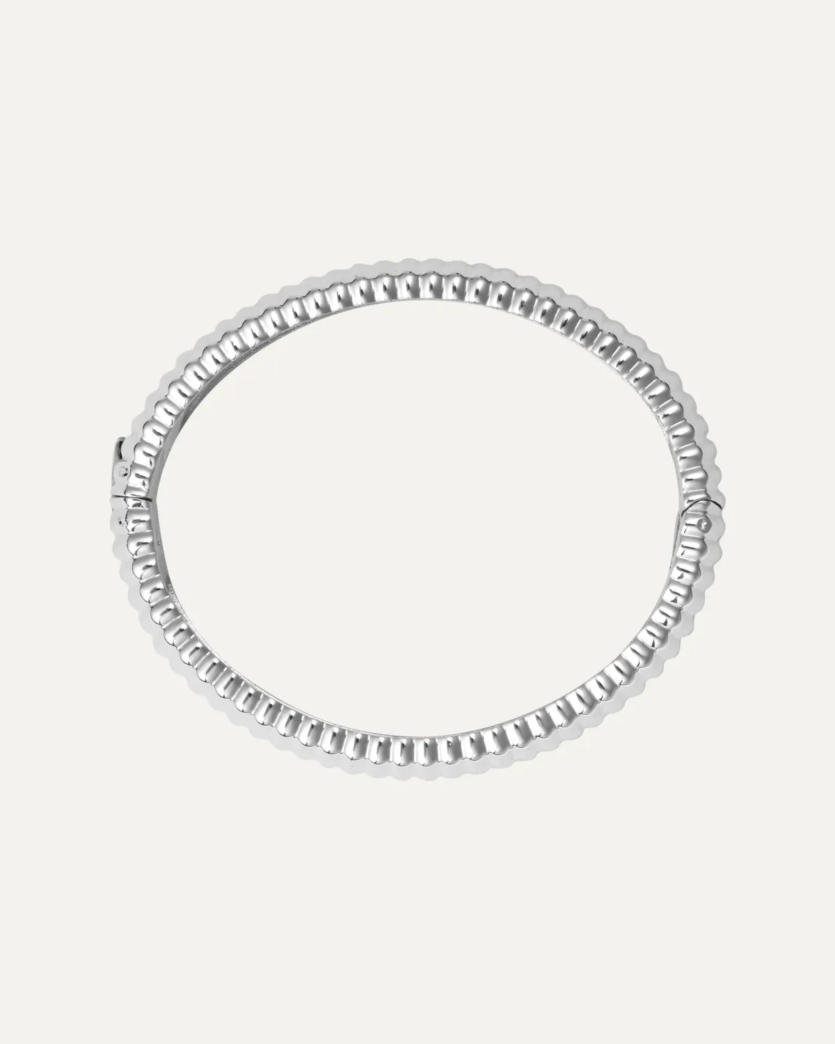 Mockberg Retro Ribbed Bangle armring sølv 160 mm