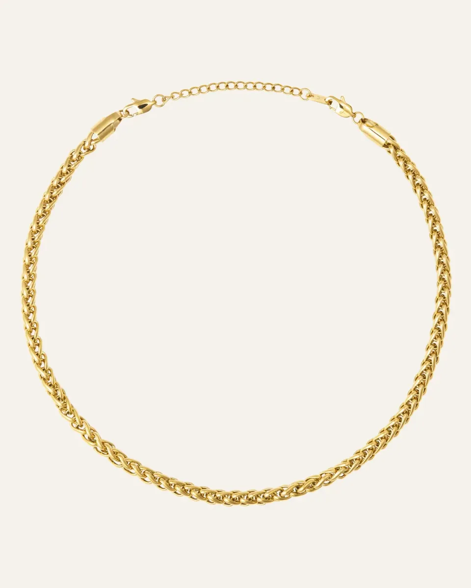 Mockberg Rebel Chain Thin Necklace halskjede gull 450 mm