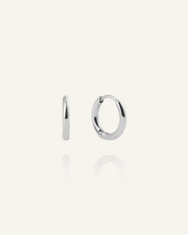 Mockberg Slim Mini Hoops øreringer sølv 11 mm