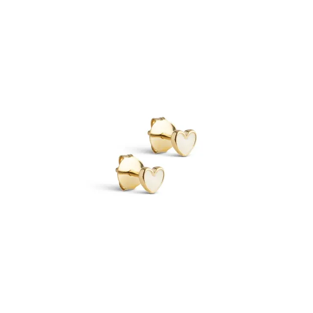 Enamel Amore ørestikker Daisy hjerte 4 mm