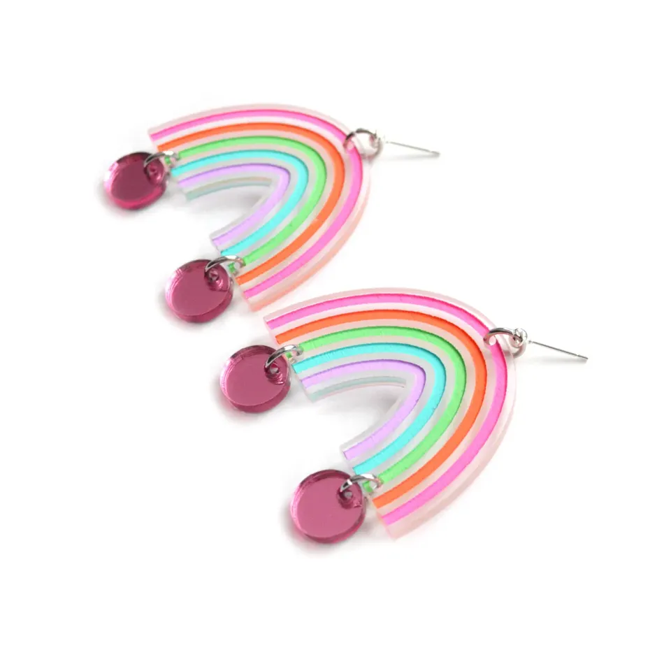 BooandBooFactory Pastel Rainbow Arch øredobber gull