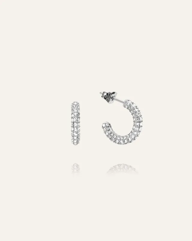 Mockberg Pavé Eternal Medium øredobber sølv 16 mm zirkonia