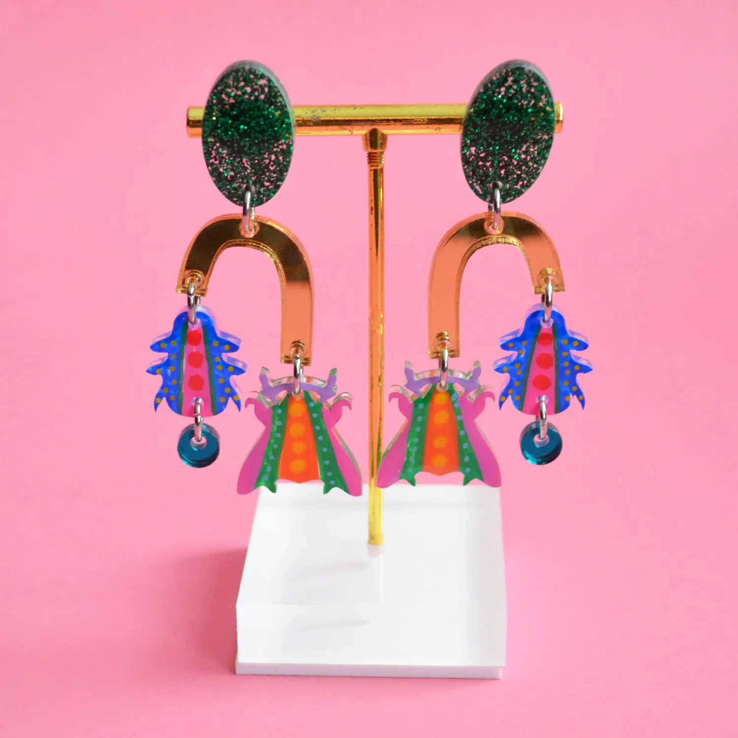 BooandBooFactory Geometric Arch Insect øredobber fargerik