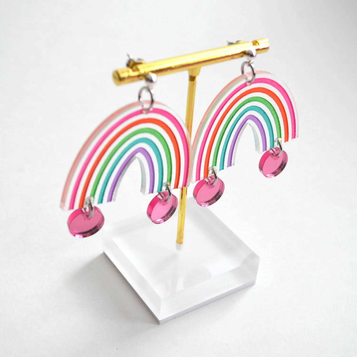 BooandBooFactory Pastel Rainbow Arch øredobber gull