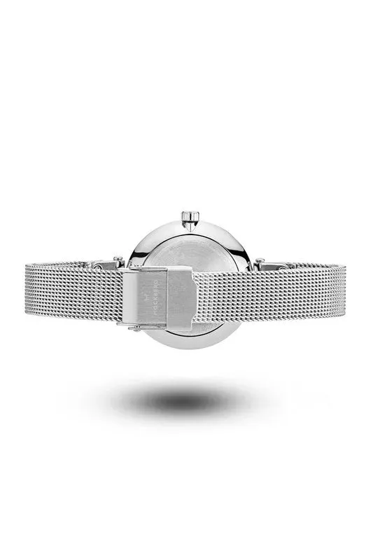 Mockberg Elise Petite klokkearmbånd mesh sølv 17,5 cm