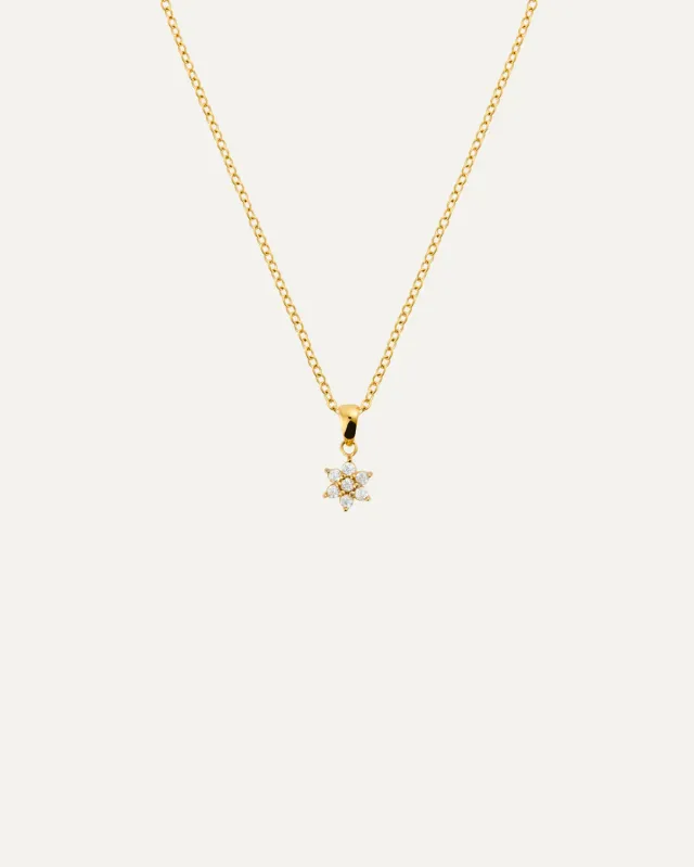 Mockberg Flora Necklace halskjede gull blomst