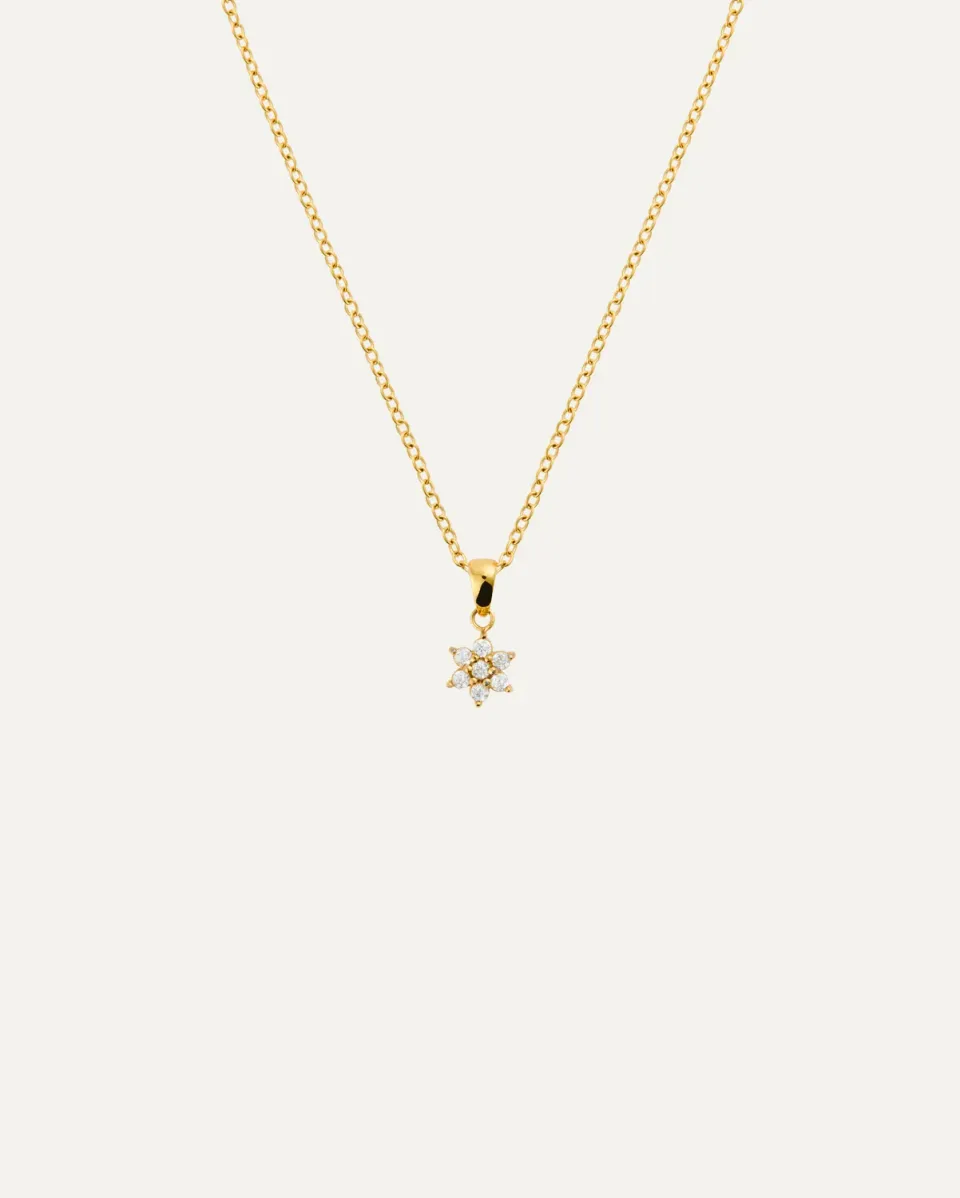Mockberg Flora Necklace halskjede gull blomst