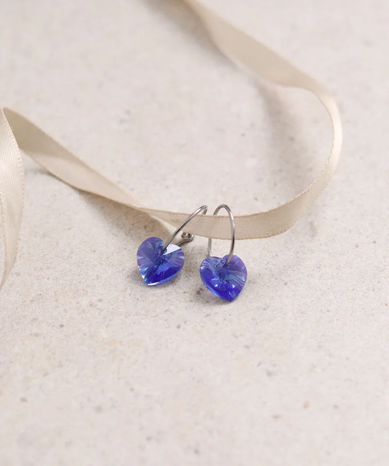 Blomdahl Ear Ring Pendant Heart øredobber safir 14 mm