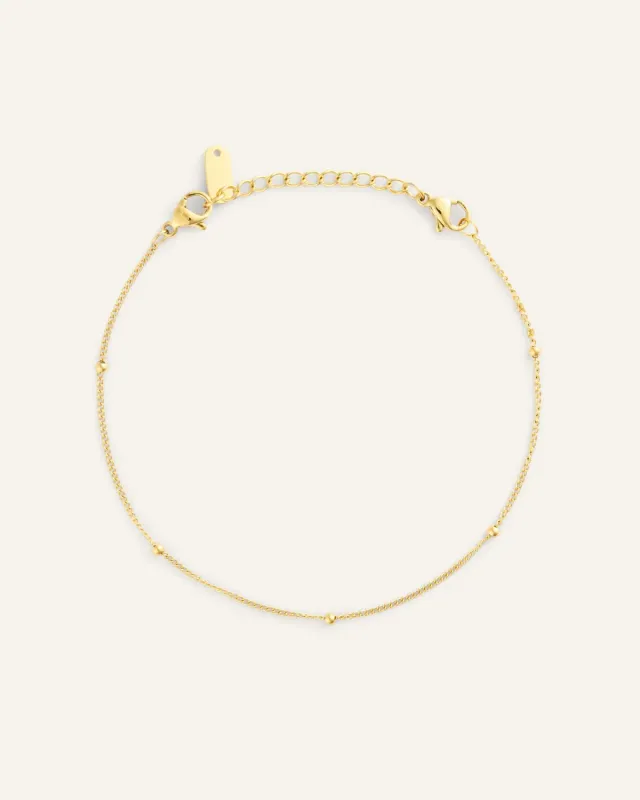 Mockberg Beaded Chain armbånd gull kulelenke Small