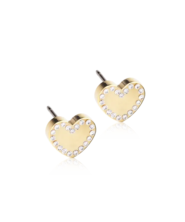 Blomdahl Brilliance Sweetheart øredobber crystal gull 8 mm titan
